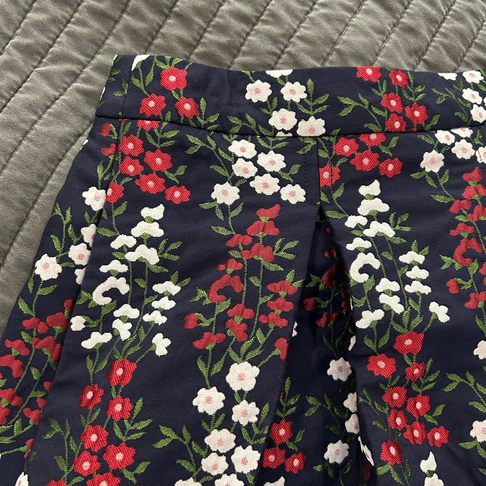 Brooks Brothers Floral A-Line Skirt - Navy with Red and White - Picture 4 of 6